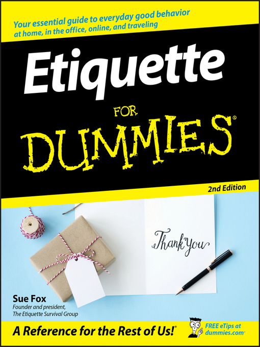 Title details for Etiquette For Dummies by Sue Fox - Available